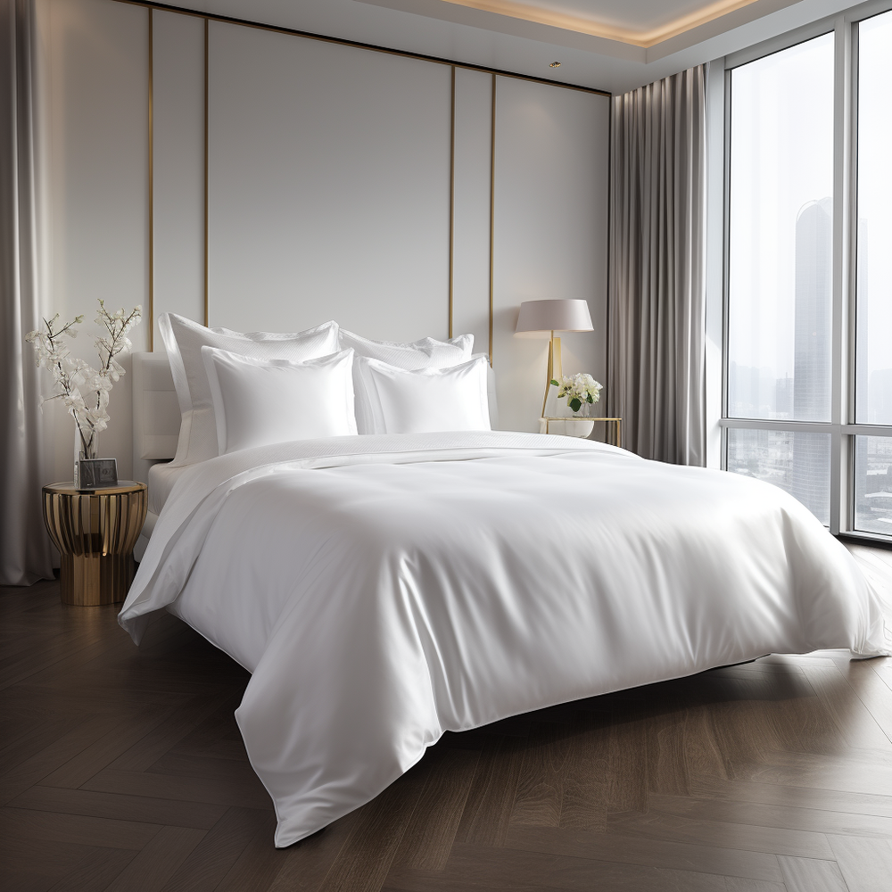 Solid white bedsheet