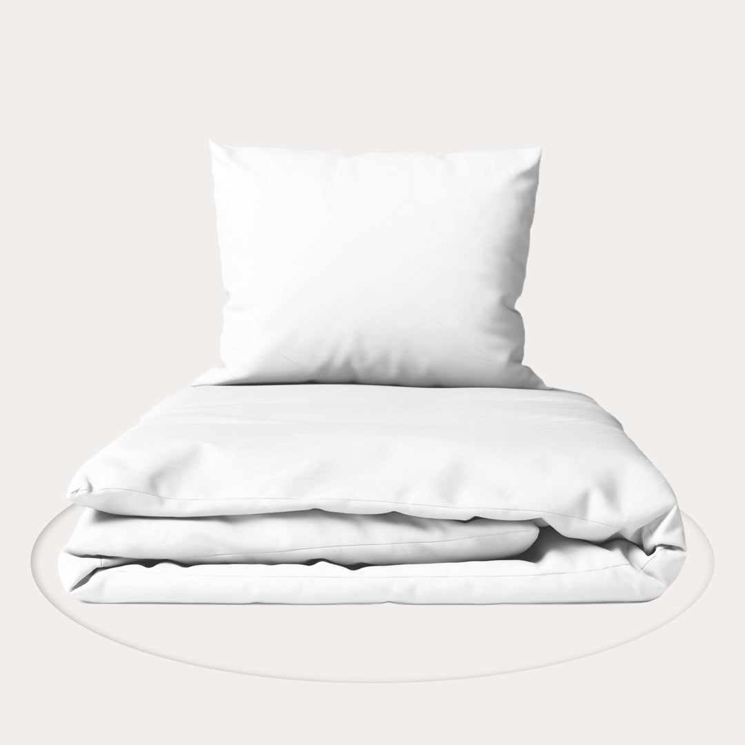 solid white bedding set