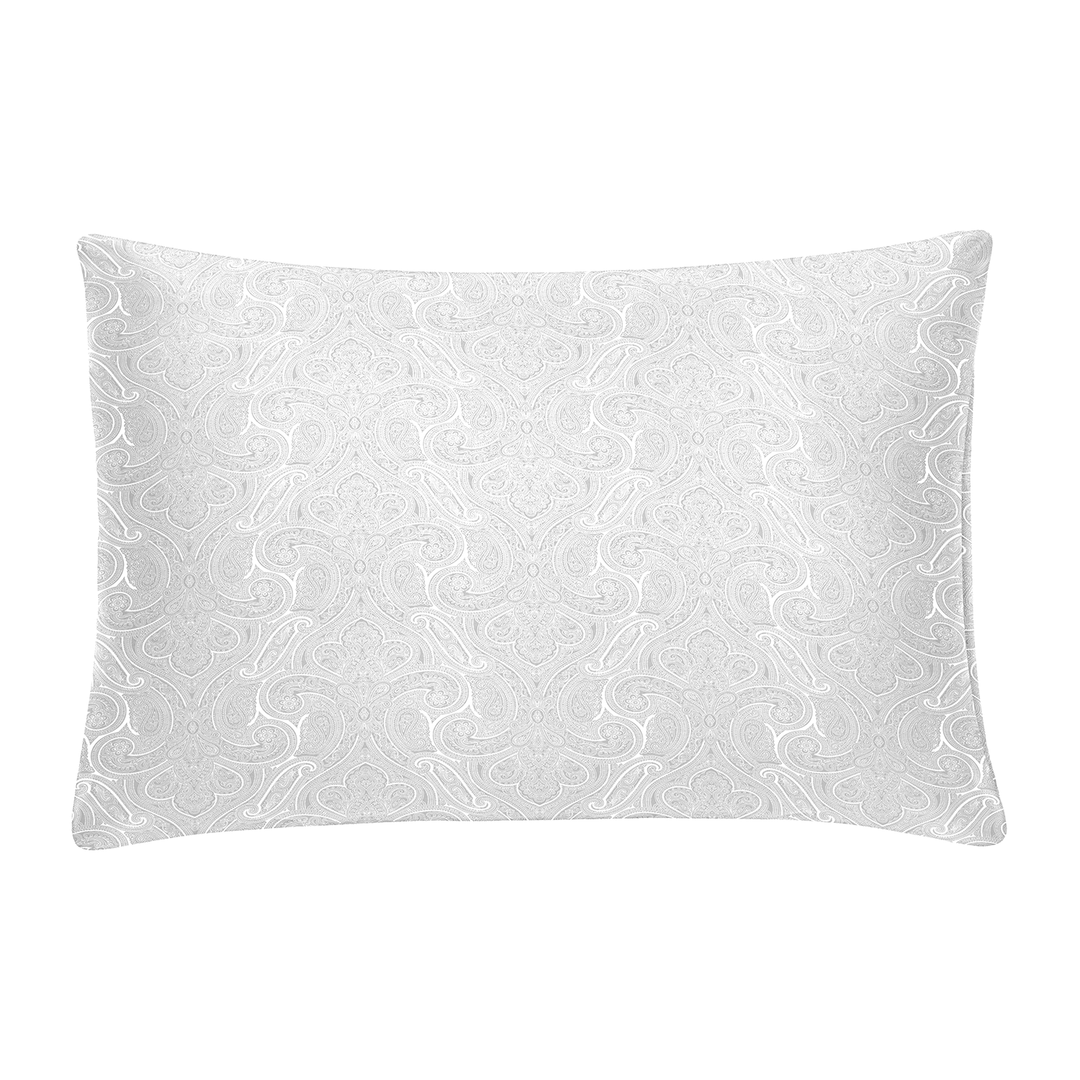 grey pillow with paisley