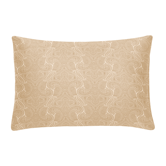 gold pillow with paisley